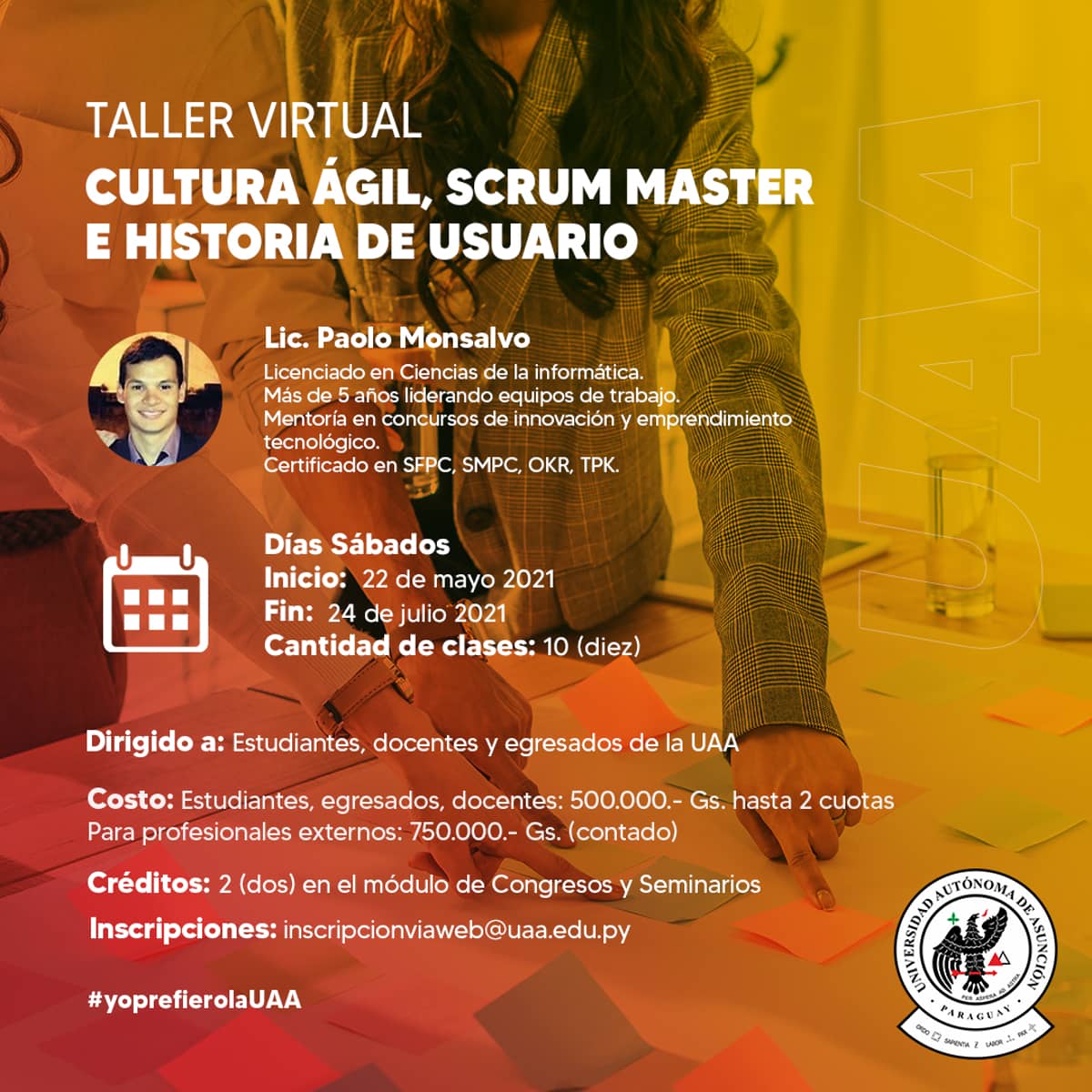 Taller Virtual: Cultura Ágil, Scrum Master e Historia de Usuario