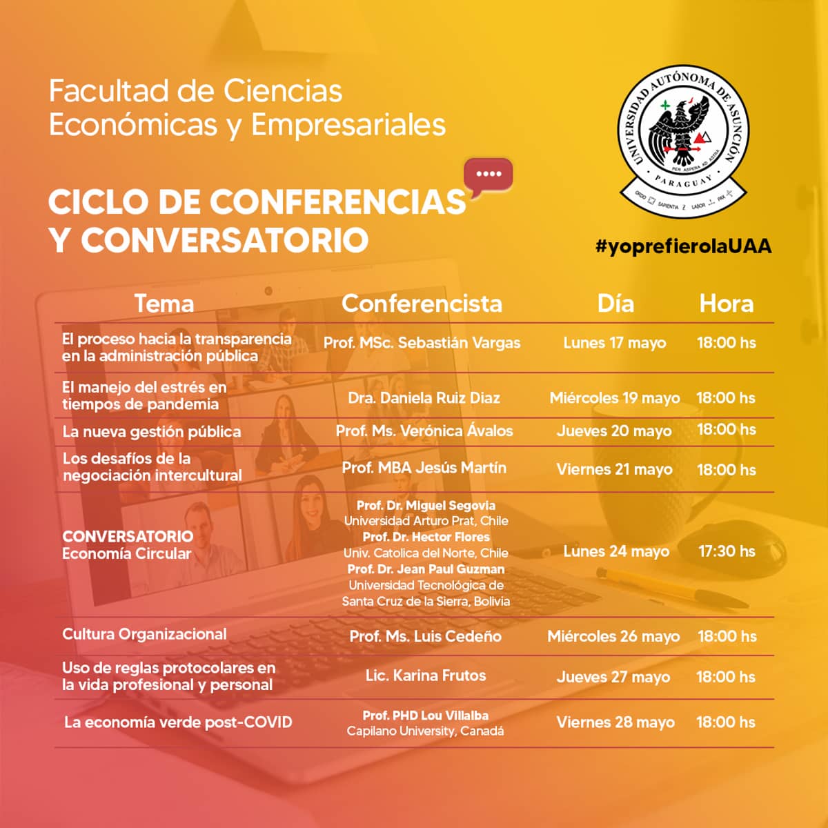 Ciclo de Conferencias y Conversatorio - FACEYE