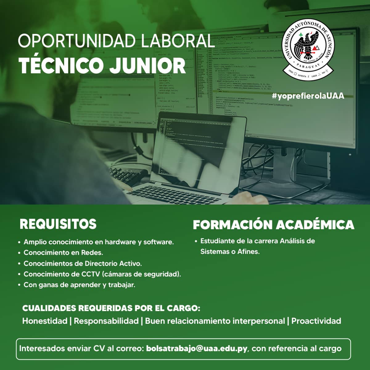 Oportunidad Laboral - Técnico Junior