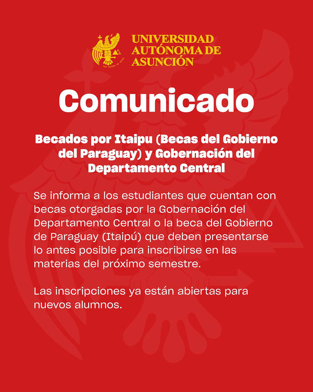 Comunicado Becas
