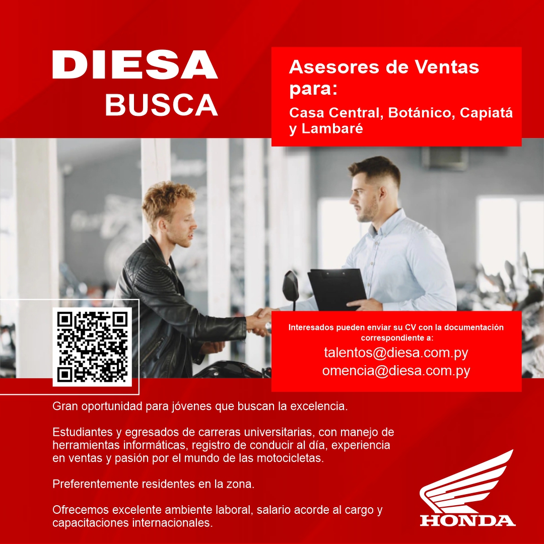 Vacante Asesor de Ventas Diesa