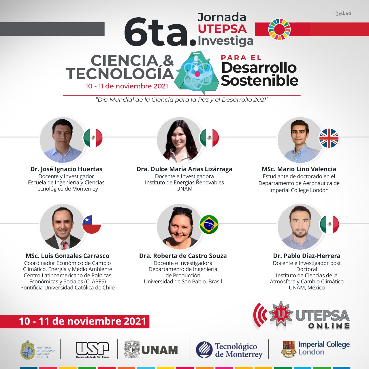 6ta Jornada UTEPSA Investiga:  “Ciencia y Tecnología para el Desarrollo Sostenible”