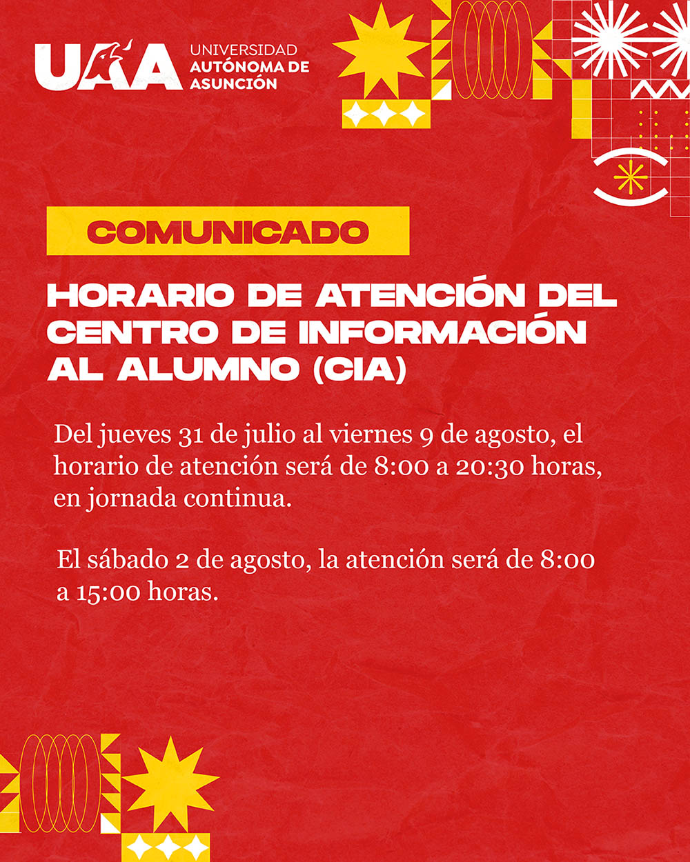 Horario de atención