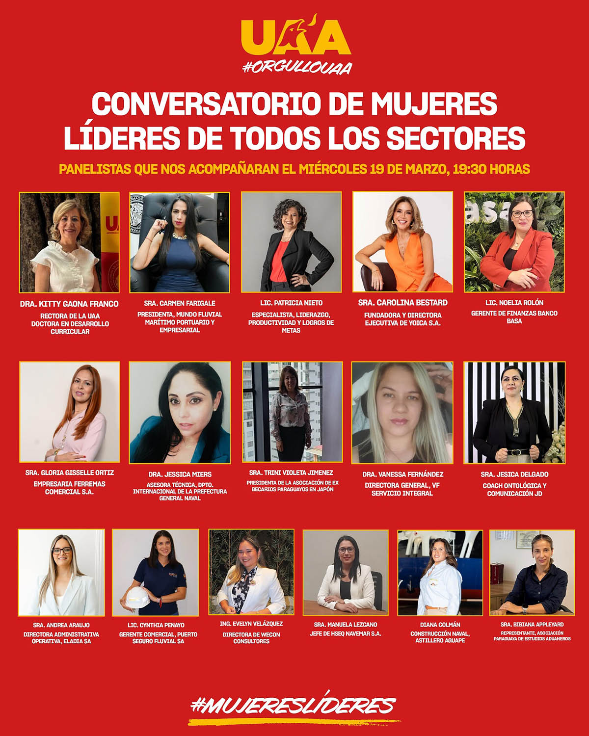 Conversatorio de Mujeres Líderes de Todos los Sectores - panelistas